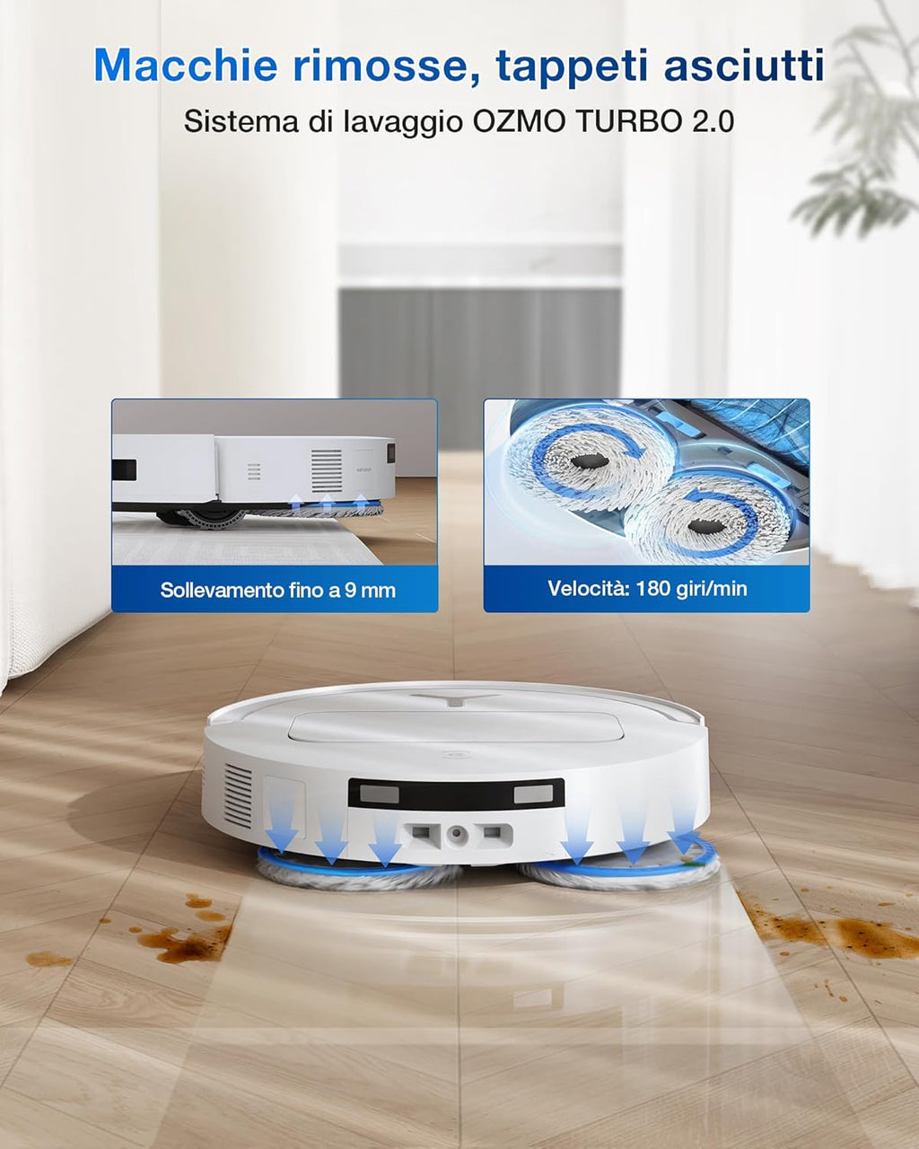 Schermata dell'applicazione smartphone per controllare e programmare la pulizia del robot ECOVACS DEEBOT T50.