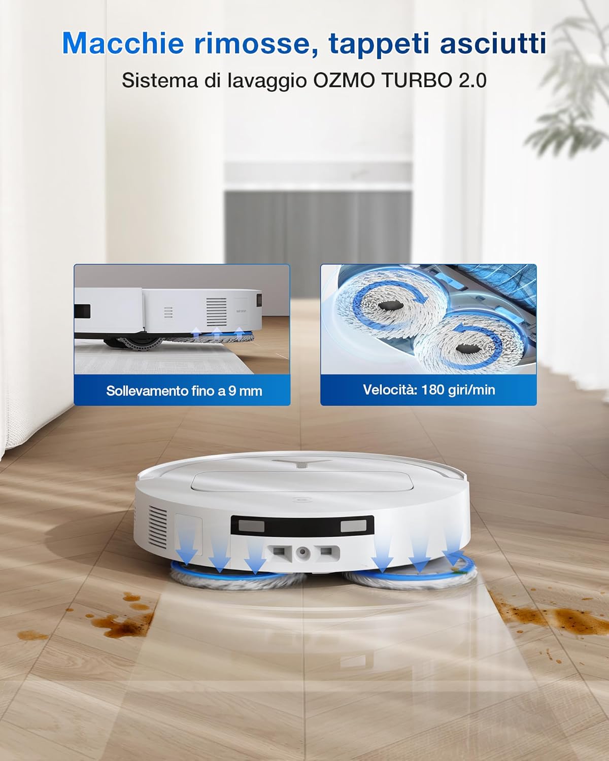 Schermata dell'applicazione smartphone per controllare e programmare la pulizia del robot ECOVACS DEEBOT T50.