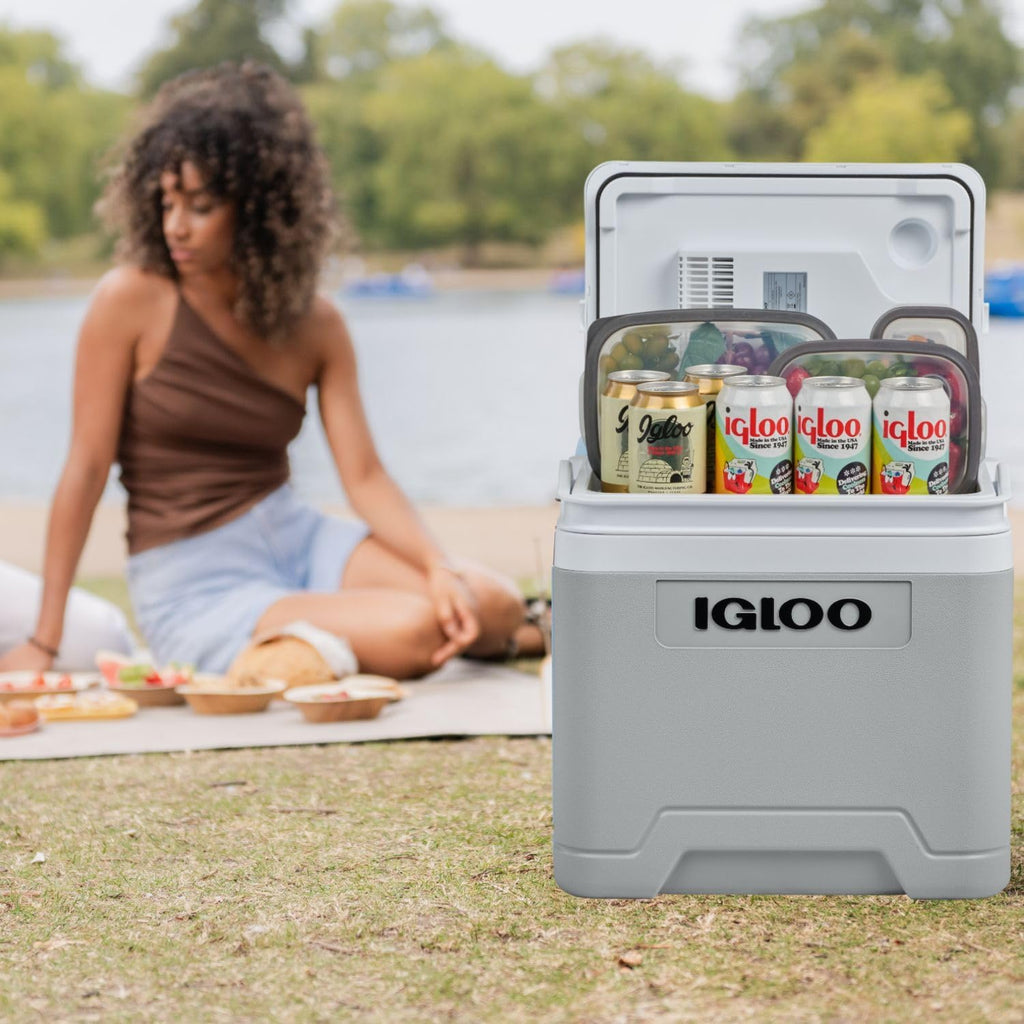 IGLOO IE27 Frigo Elettrico, 12V e 230V, 27L – Mini Frigorifero Compatto per Auto, Campeggio, Viaggi, Barca e Festival –…