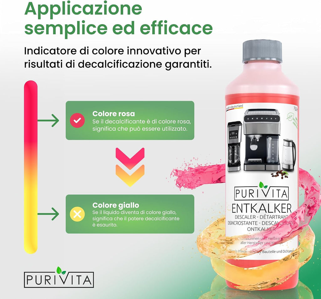 PURIVITA® Universale Decalcificante Macchina Caffè [500ML] - Anticalcare Pulizia Macchine Caffe - Liquido…
