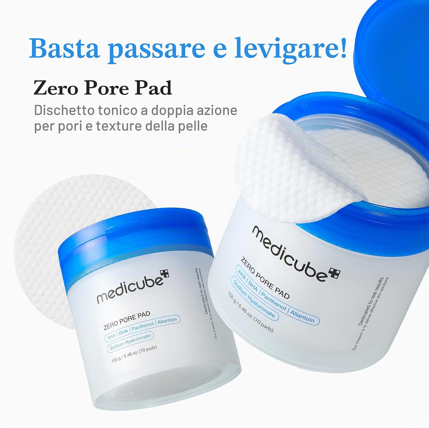 medicube Toner Pads Zero Pore Pad 2.0 | Toner Pads Doppia Texture per Esfoliazione & Pori con 4,5% AHA & 0,45% BHA, Tutti…