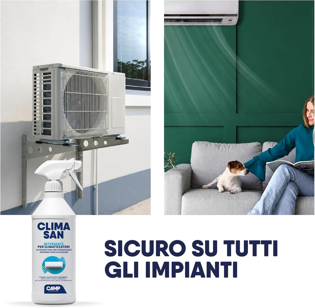 Elimina i germi e le inquinanti con il Climasan Kit, il prodotto ideale per la gestione dei climatizzatori in ambiente