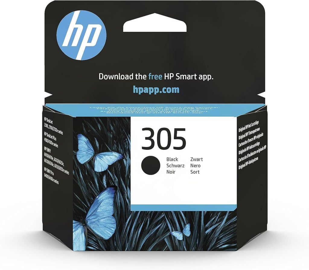 HP 305 Nero, 3YM61AE, Cartuccia Originale da 120 Pagine, Compatibile con Stampanti HP DeskJet serie 2700, 4100, HP…
