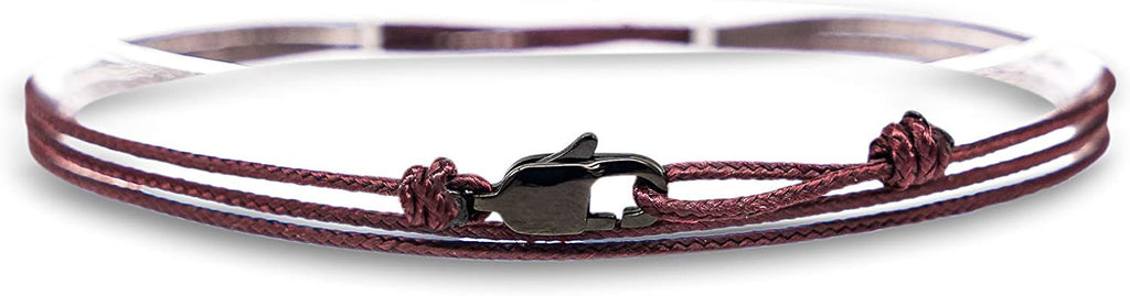 Bracciale Sottile Da Uomo e Donna Con Chiusura a Clip Fatta a Mano - Gioielli Da Surfista - Bracciale In Tessuto Minimalista - 100%…