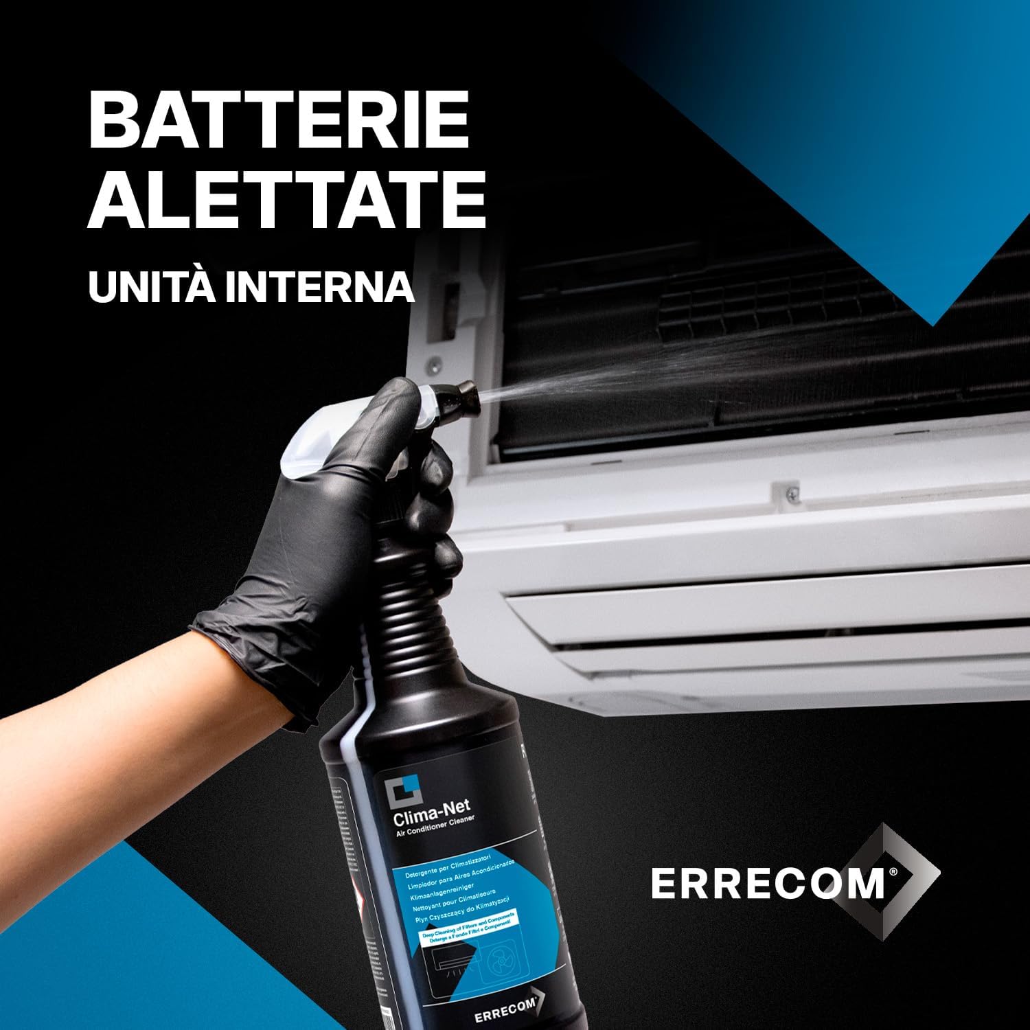 Errecom Clima-Net, Maxi Formato 1 Litro, Detergente per Climatizzatori, Filtri, Batterie Alettate, Deflettori e Unità esterne, Pulizia Profonda…