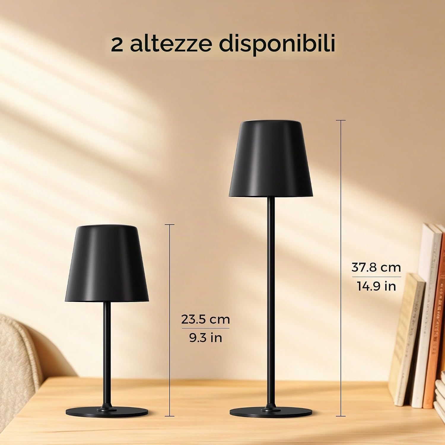 UPXNBOR 2 Pezzi Lampada da Tavolo in Metallo, Lampada LED da Tavolo Senza Fili Ricaricabile, 3 Livelli di Luminosità Regolabili,…