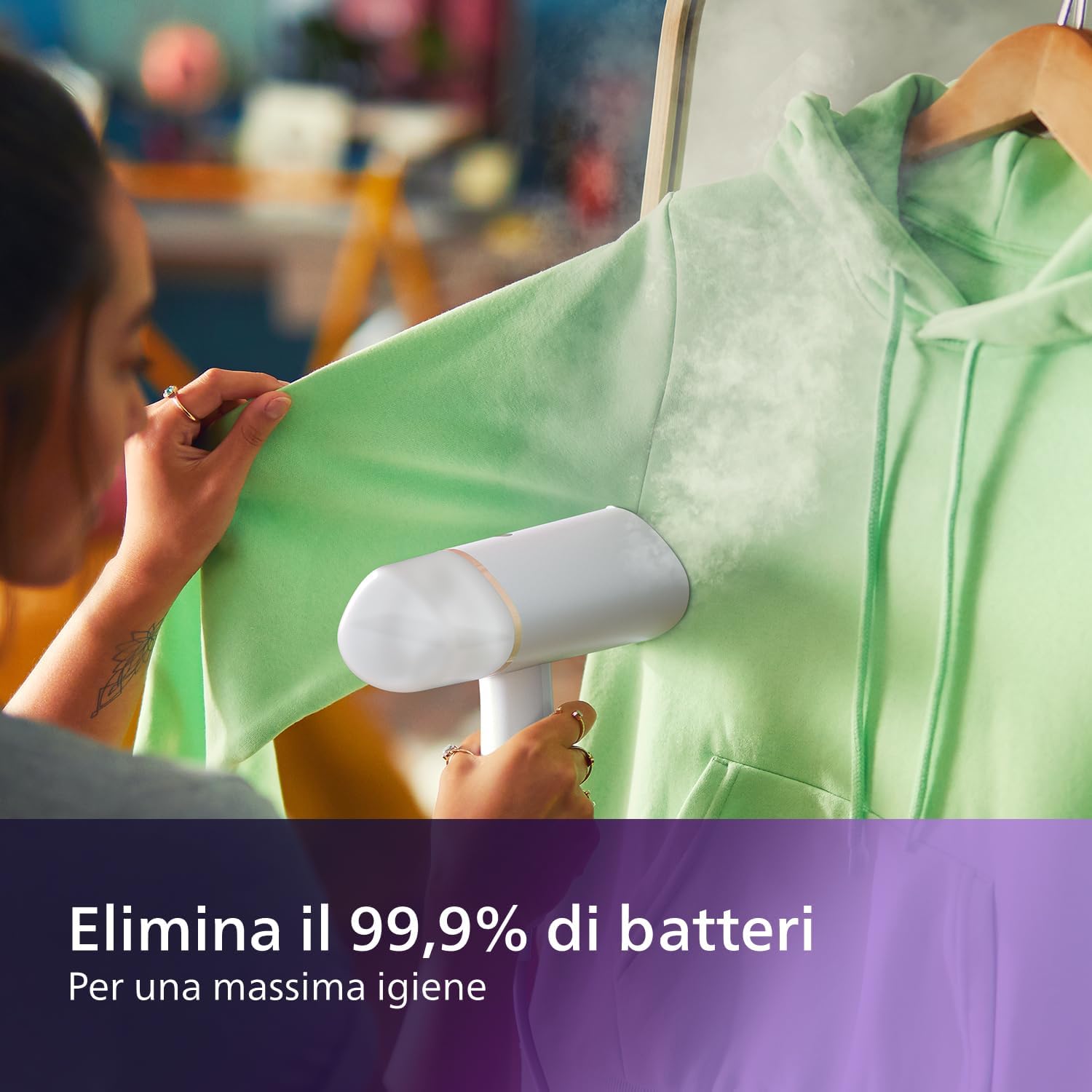 Philips Serie 3000 Stiratrice verticale a vapore - 1000 W, 20 g/min di vapore, serbatoio dell'acqua estraibile da 120 ml,…