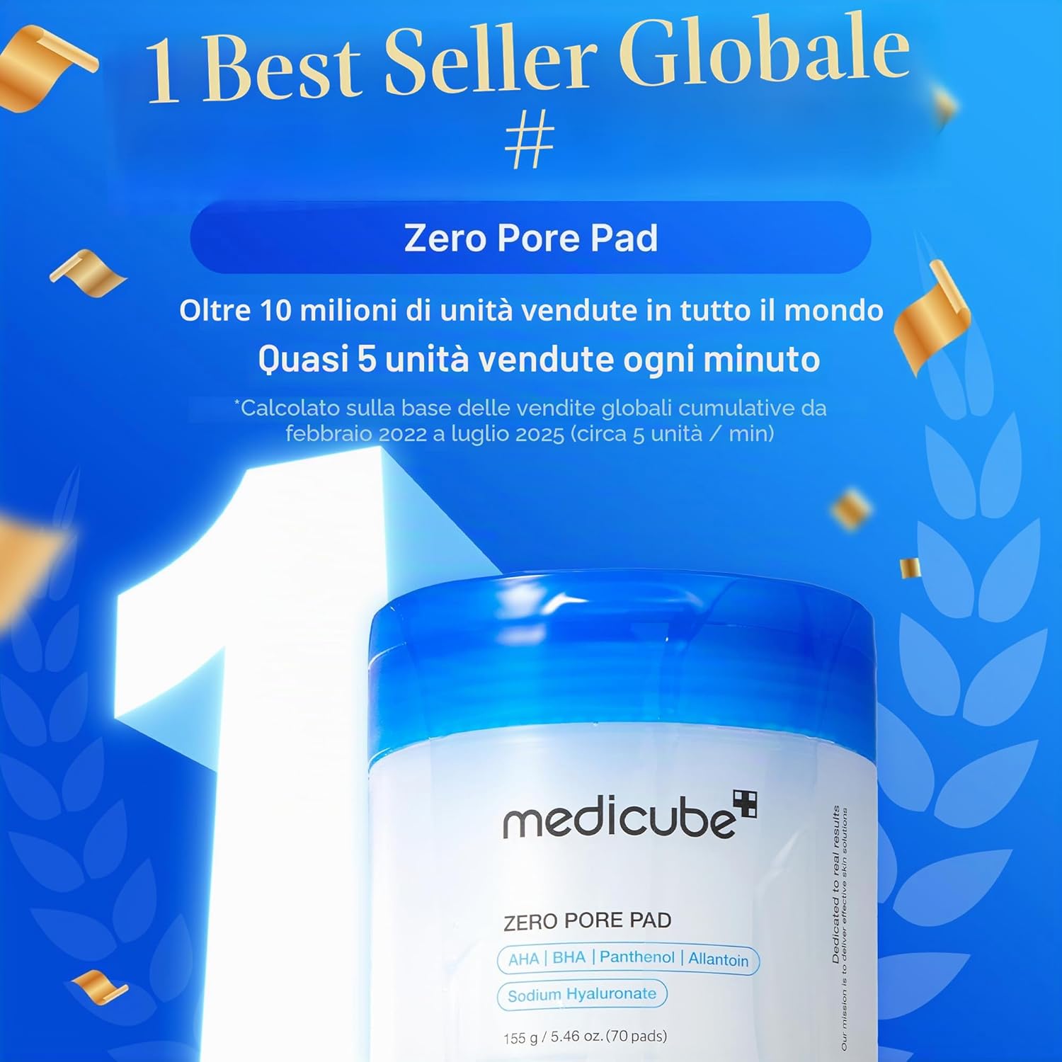 medicube Toner Pads Zero Pore Pad 2.0 | Toner Pads Doppia Texture per Esfoliazione & Pori con 4,5% AHA & 0,45% BHA, Tutti…