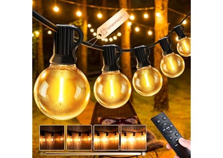 Catena Luci da Esterno Giardino - 20M G40 LED Lampadine Esterno Gazebo | Impermeabile, Lucine da Esterno Giardino 20 Metri Luce…