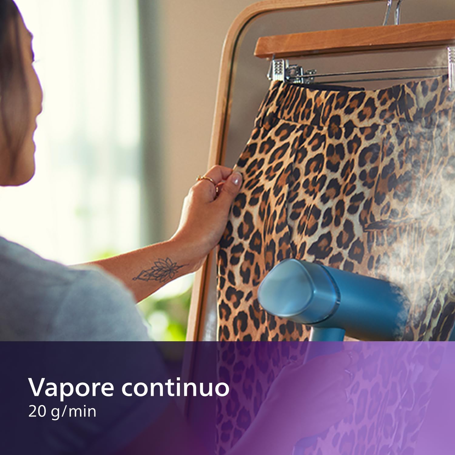 Philips 3000 Ferro da Stiro Verticale a Vapore Pieghevole, 20 g/min, 1000W | Pronto in 30 sec, Compatto e Pieghevole,…