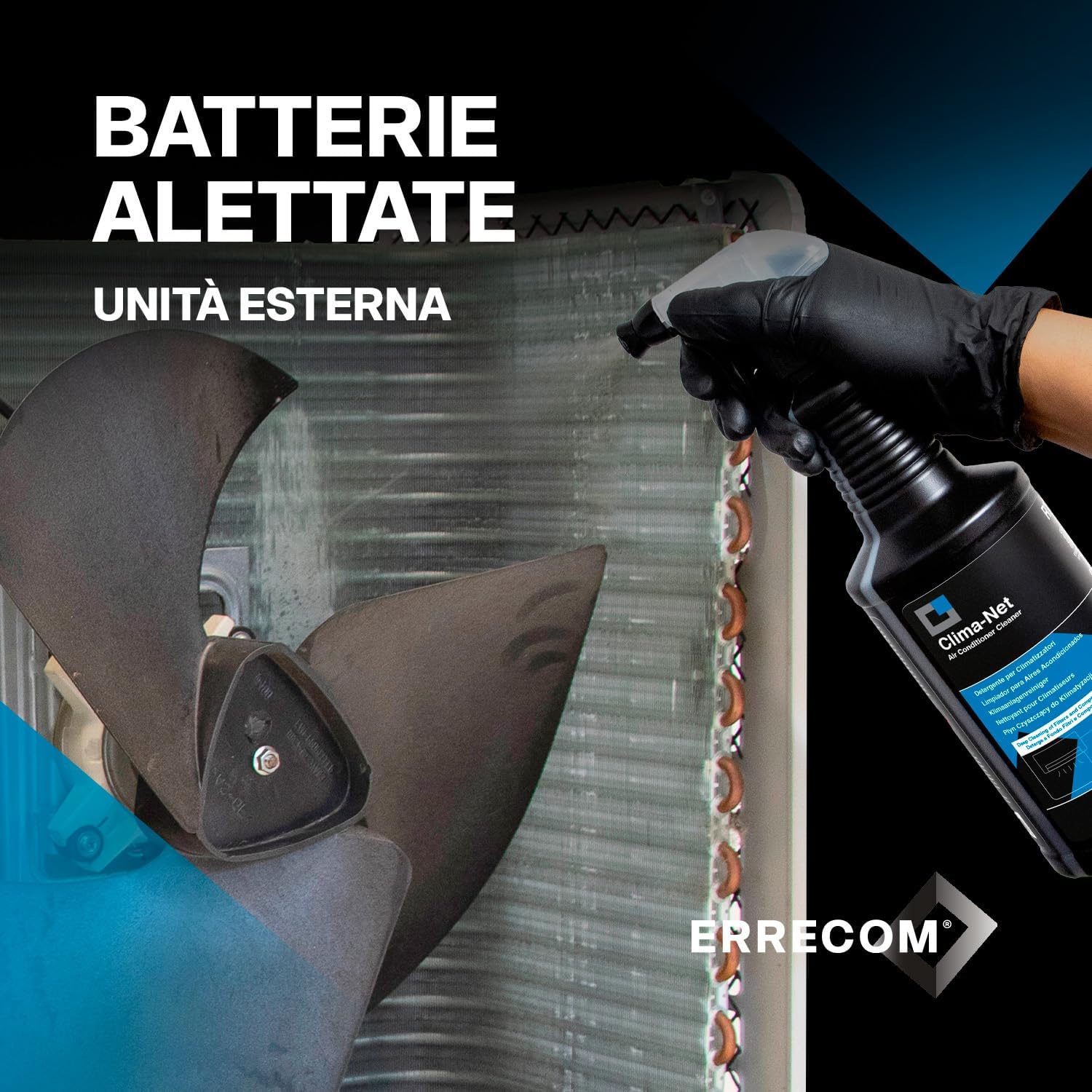 Errecom Clima-Net, Maxi Formato 1 Litro, Detergente per Climatizzatori, Filtri, Batterie Alettate, Deflettori e Unità esterne, Pulizia Profonda…