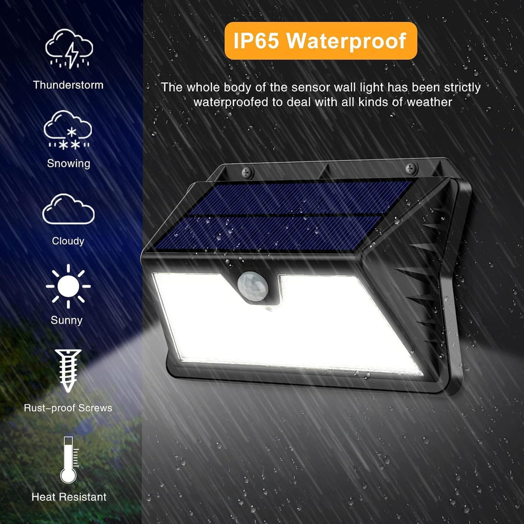 Luce Solare LED Esterno, Faretto LED da Esterno con Sensore di Movimento, 185 LED/ 3 Modos Lampada Solare da Esterno, IP65…
