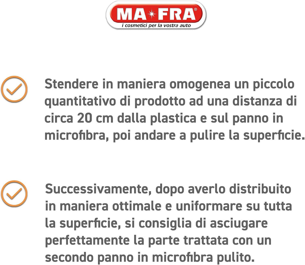 Ma-Fra Trattamento 3in1 Plastiche, Pulisce, Ravviva e Protegge Parti Interne dell'Auto, Ideale per Cruscotti e Guarnizioni, Crea…