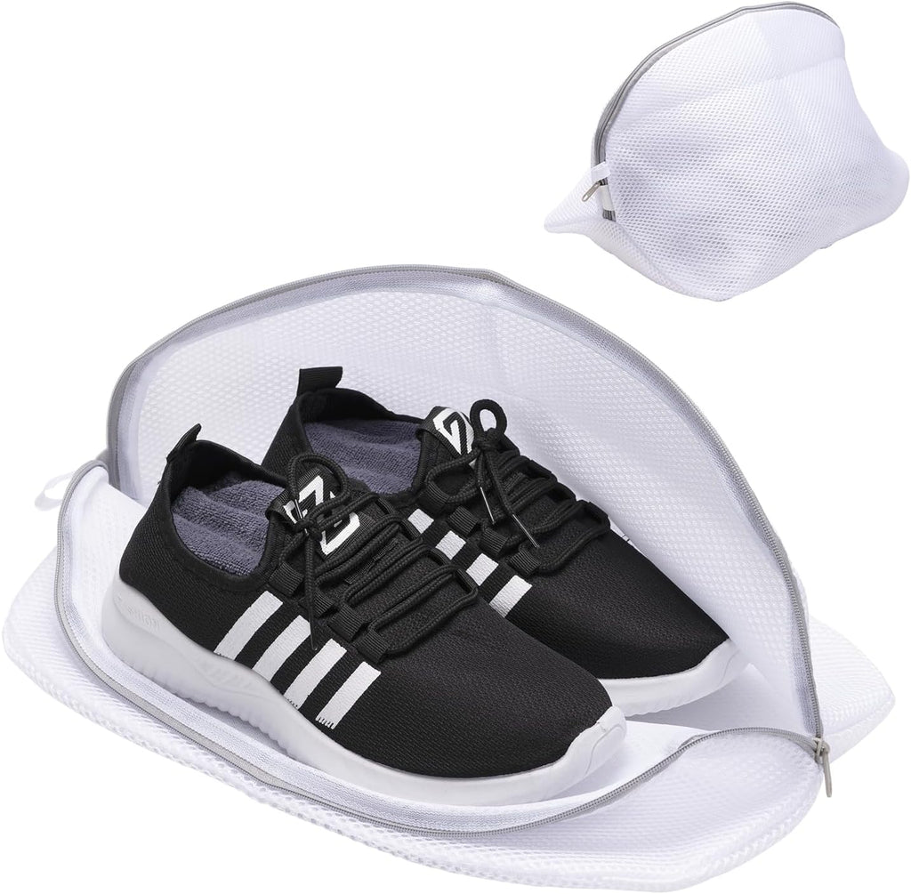 Sacchetti per Lavatrice, Set da 2, Riutilizzabili con Rete per Lavare, Zip per le Scarpe, Adatti a Calzini, Reggiseni