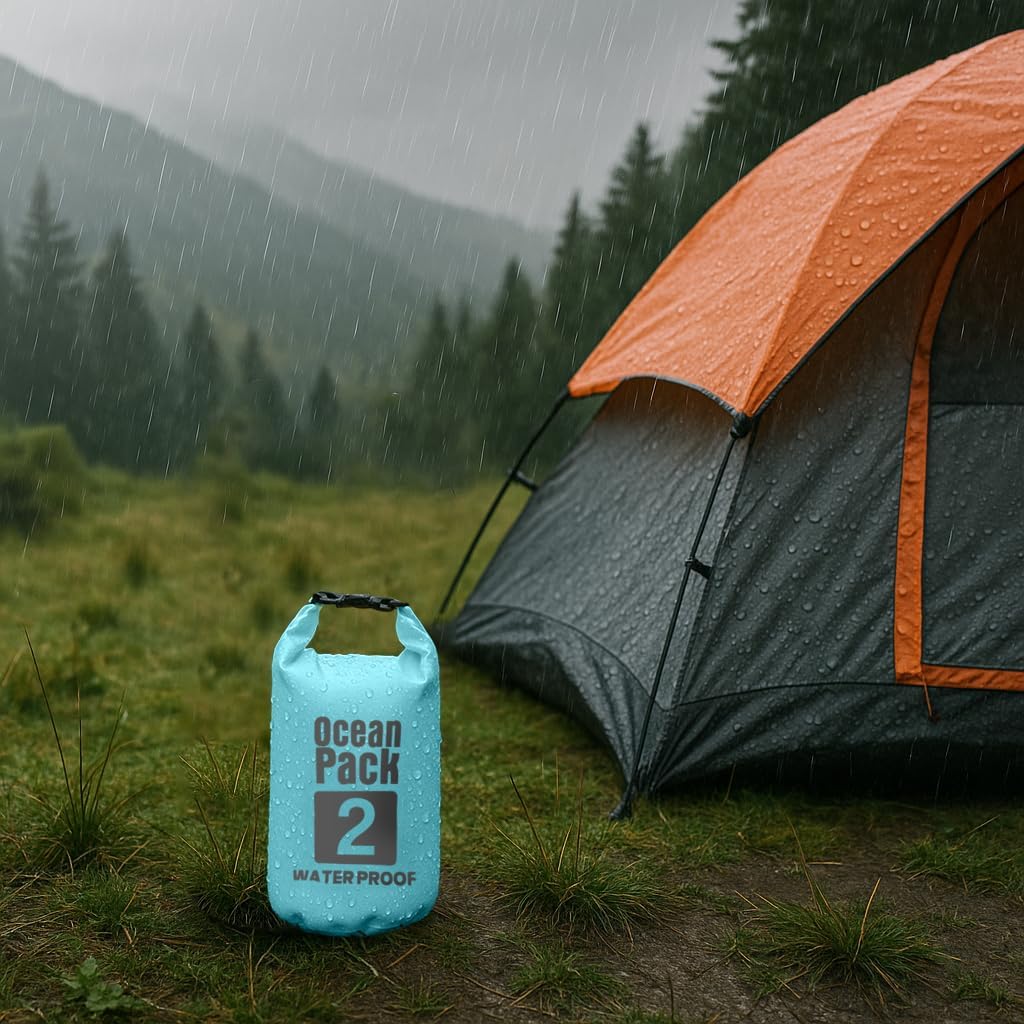 Dry Bag, Borsa Sacca Zaino Impermeabile Waterproof, chiusura a rotolo e tracolla, custodia impermeabile per cellulare e…