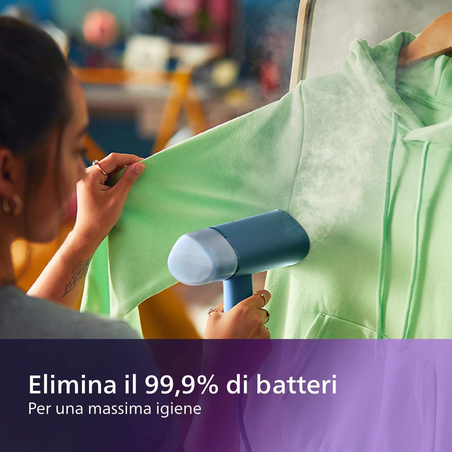 Philips 3000 Ferro da Stiro Verticale a Vapore Pieghevole, 20 g/min, 1000W | Pronto in 30 sec, Compatto e Pieghevole,…