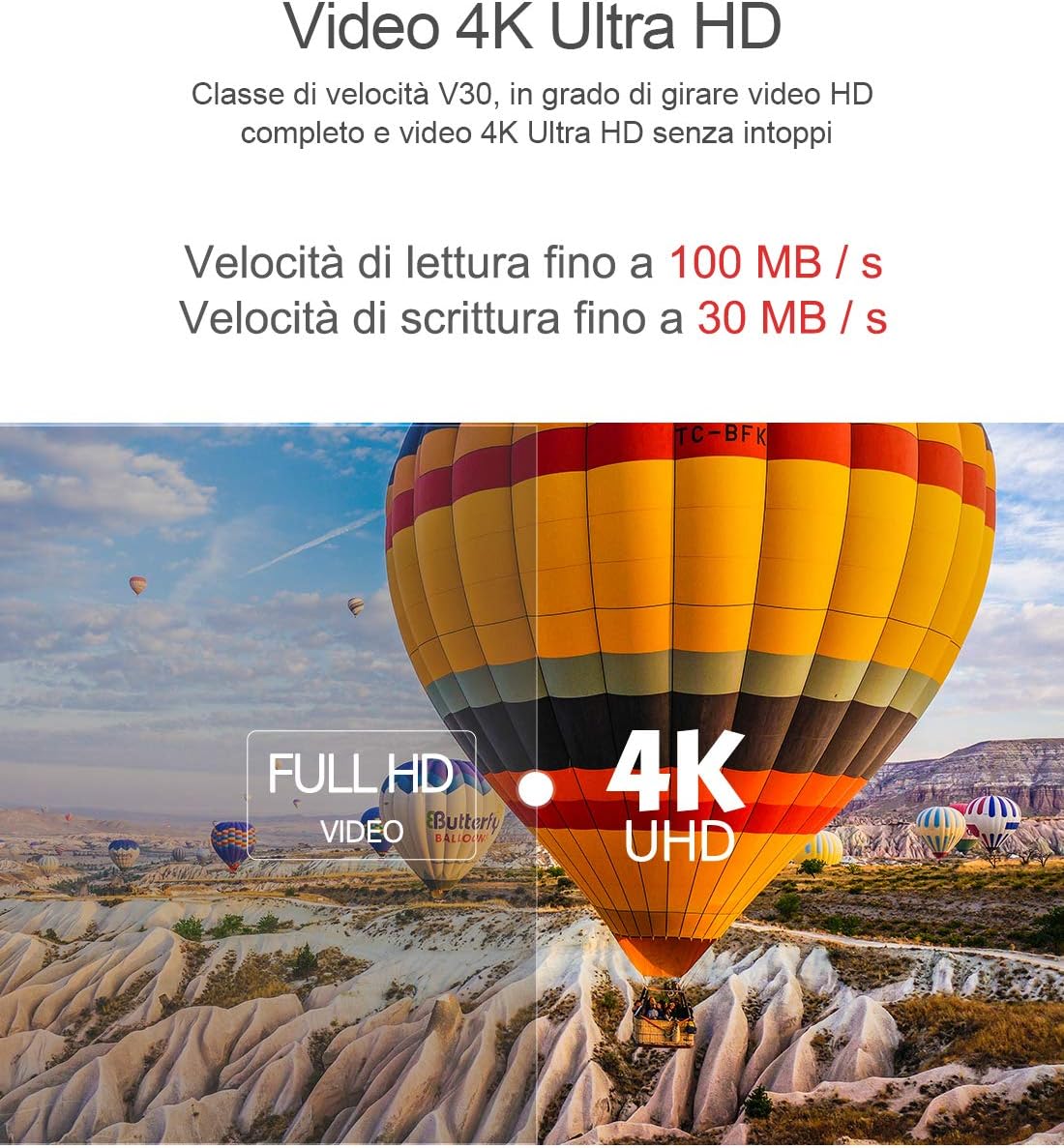 Netac 128Go Scheda Micro SD, Scheda di Memoria A1, U3, C10, V30, 4K, 667X, UHS-I Velocità fino a 100/30 MB/s (R/W) Micro SD…