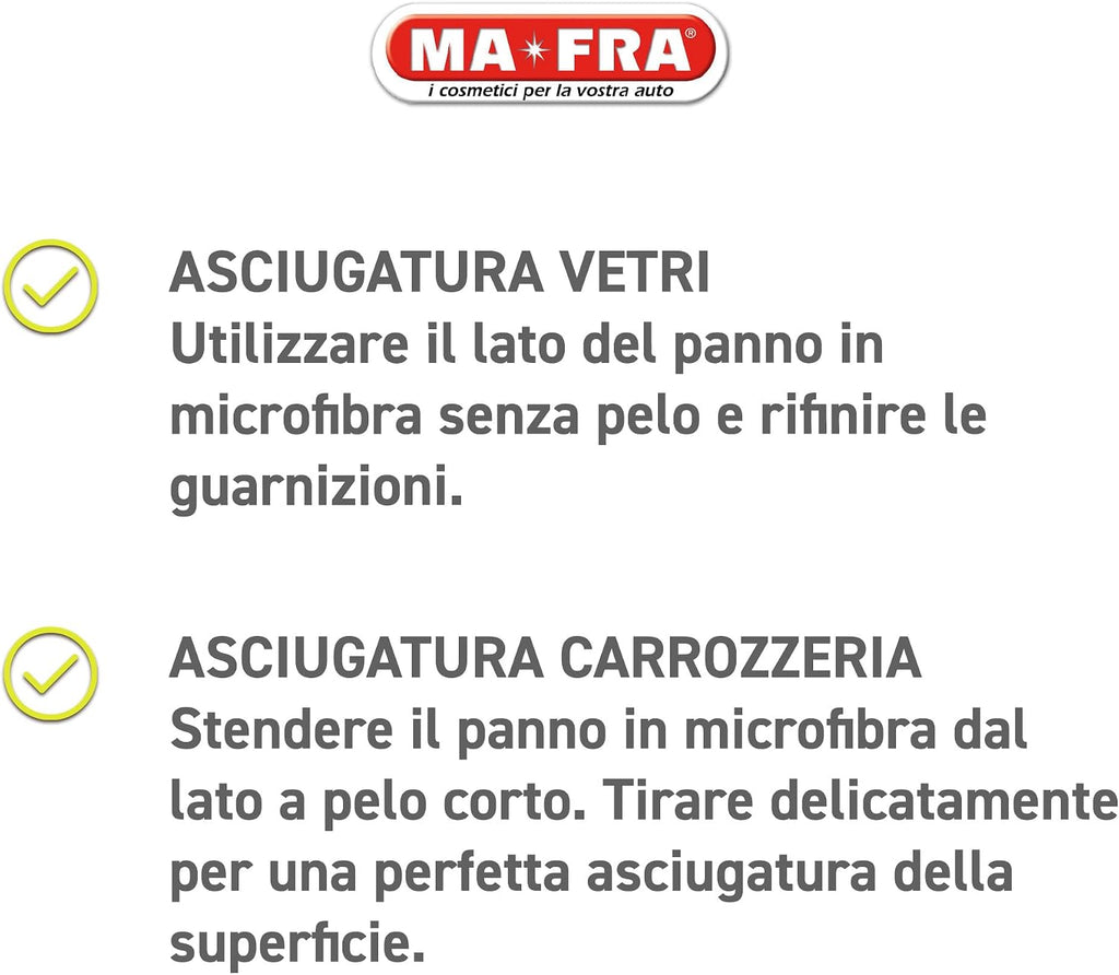 Ma-Fra, Super Dryer, Panno in Microfibra Ultra-Assorbente per una Asciugatura Perfetta di Tutte le Superfici Esterne dell'Auto, Non…