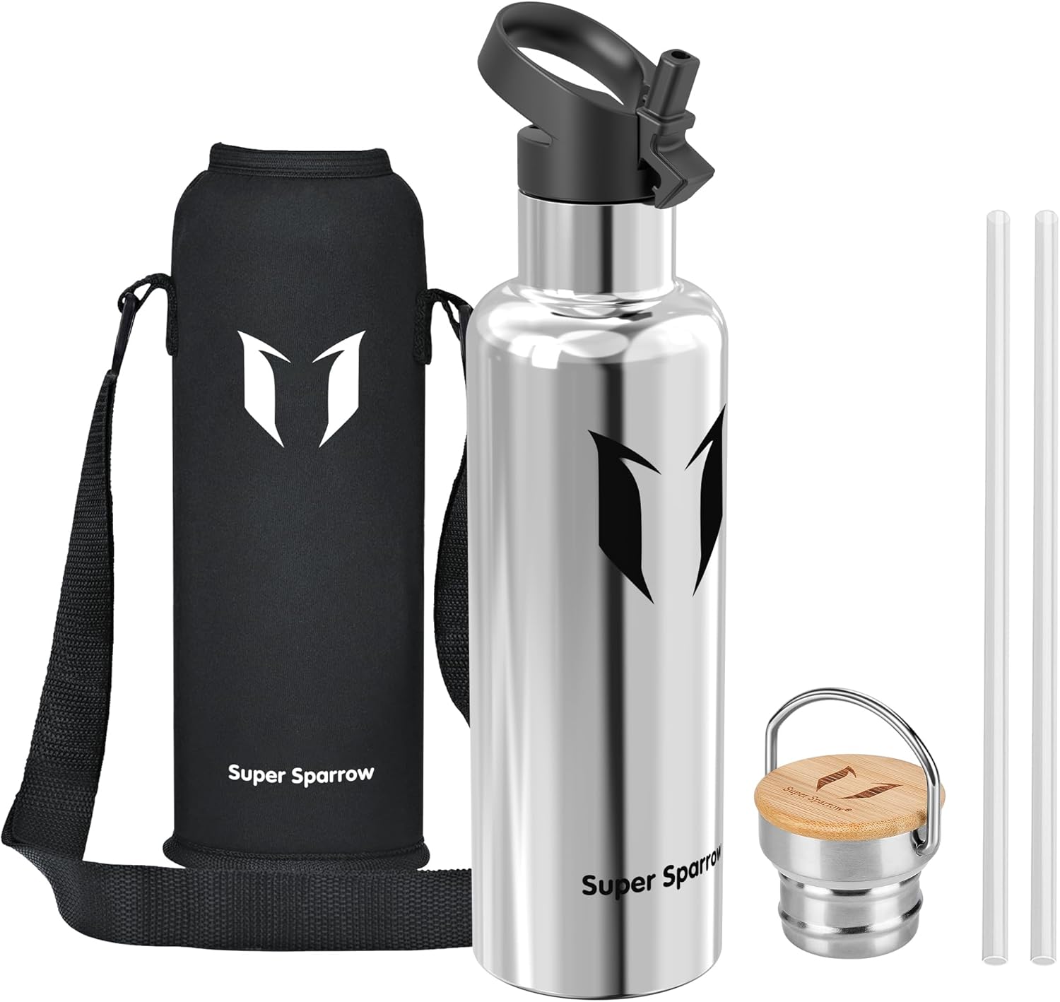 Super Sparrow Borraccia Termica 1L - Bottiglia Termica Senza Perdite - Senza BPA Borracce Bambini - Per Scuola, Sport, Campeggio,…
