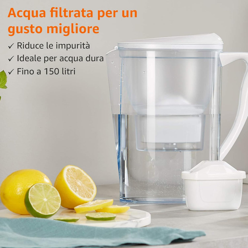 Amazon Basics Filtri per acqua, adatto e compatibile con tutte le caraffe BRITA, incluse le PerfectFit, 6 unità, confezione da 1