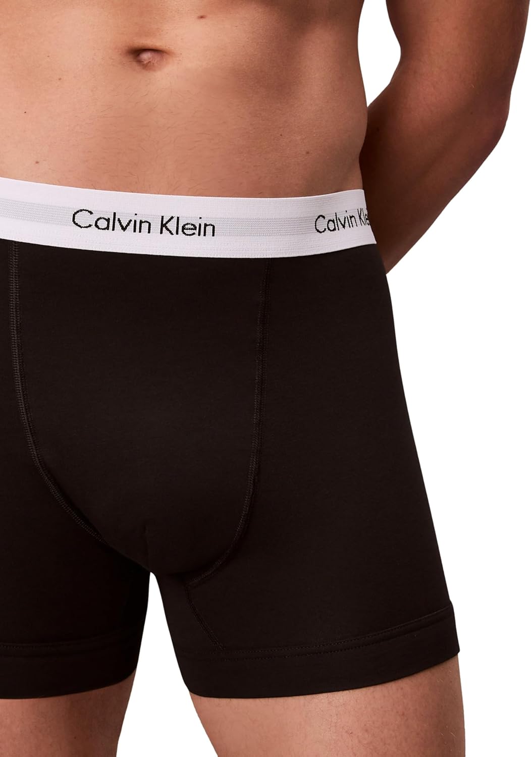 Vista laterale di boxer Calvin Klein uomo grigio sportivo in morbido cotone traspirante.