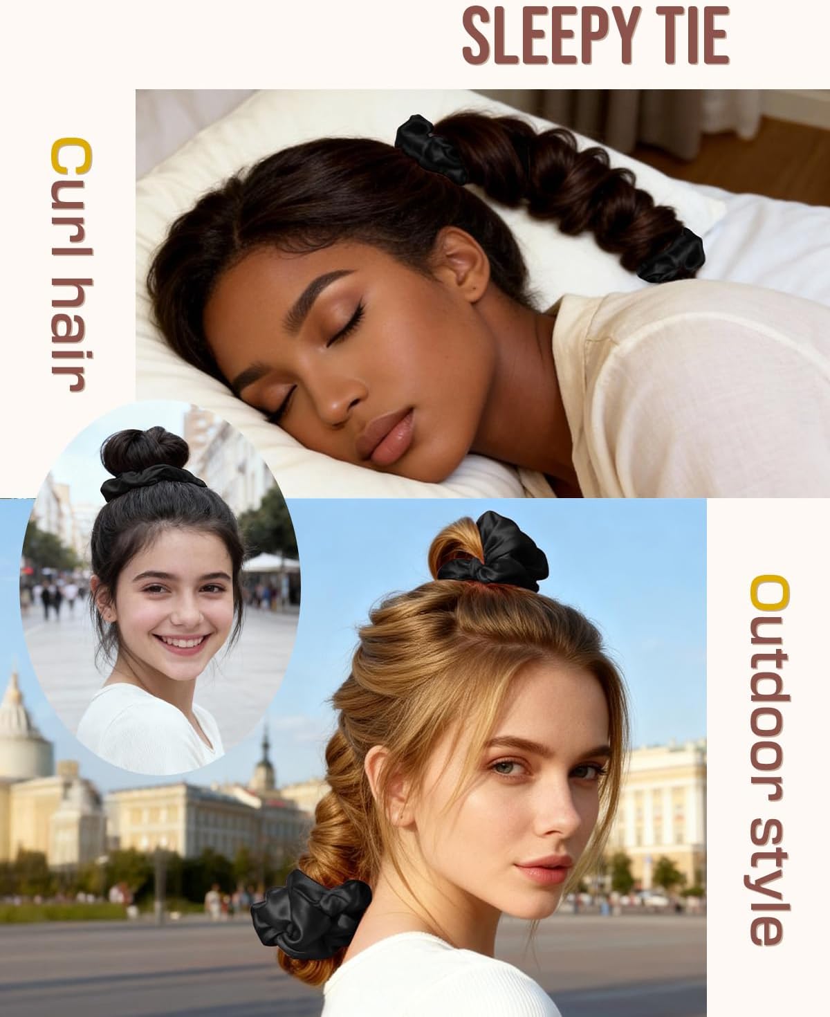 BONNET QUEEN Bigodini Morbidi per Dormire Satin Bigodino Lungo per Boccoli Arricciacapelli Senza Calore Hair Curler Heatless Curls…