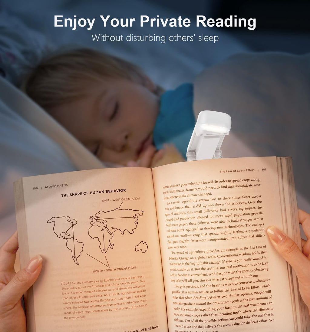 Gritin Luce per Lettura Libri a Letto, 7 LED Luce Lampada da Lettura per Libro Ricaricabile Clip, 3 Temperatura Colorei, 5…