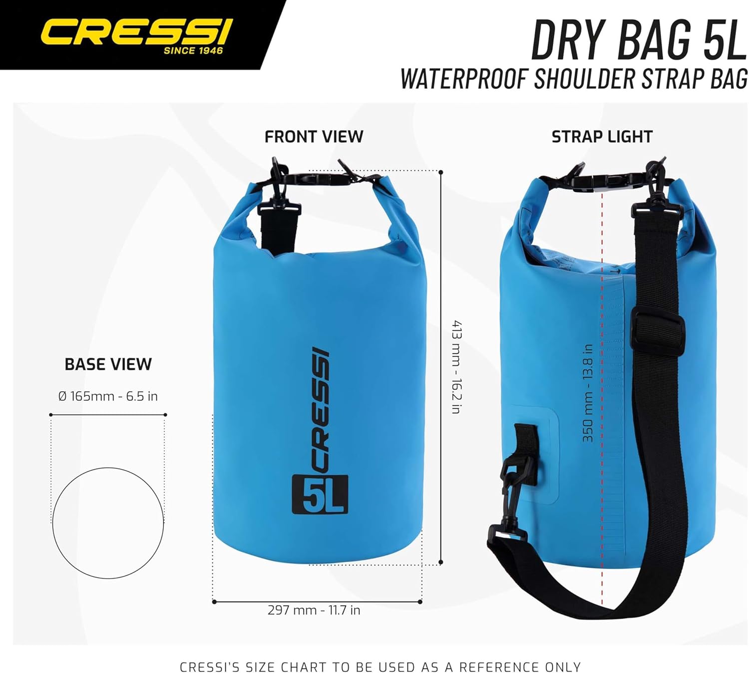 CRESSI Dry Bag Zaino Impermeabile in Resistente PVC con Chiusura Roll-Top, Tracolla e Zip, Ideale per Spiaggia,…