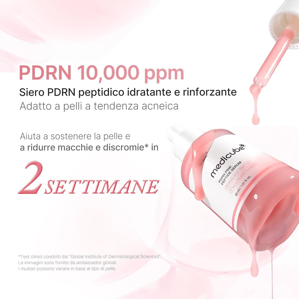 medicube PDRN Pink Peptide Serum - Siero PDRN Viso con Peptidi e Niacinamide, Idratazione e Pelle Più Tonica, Per un Incarnato…