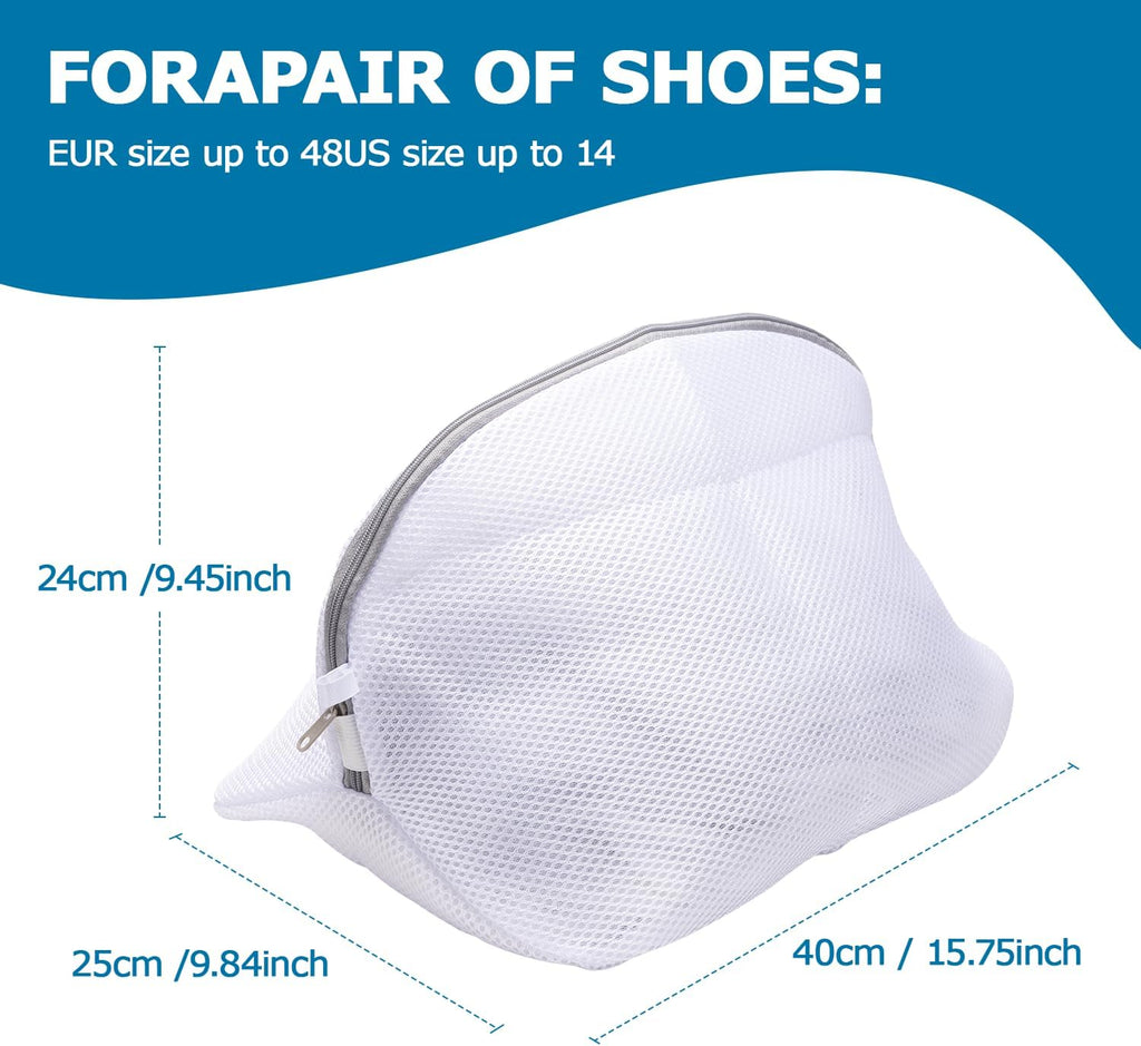 Sacchetti per Lavatrice, Set da 2, Riutilizzabili con Rete per Lavare, Zip per le Scarpe, Adatti a Calzini, Reggiseni