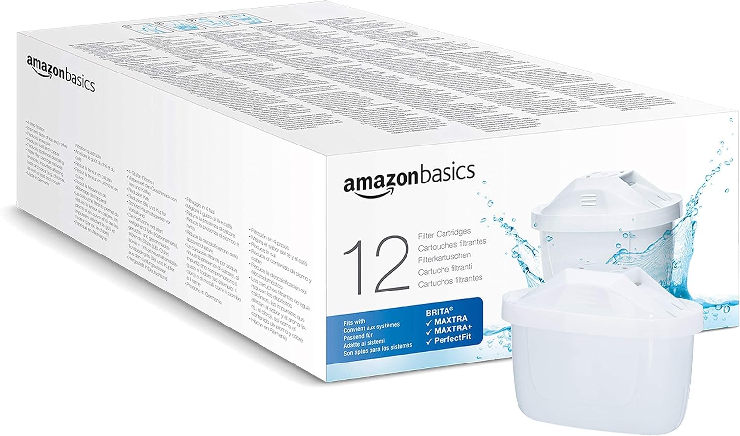 Amazon Basics Filtri per acqua, adatto e compatibile con tutte le caraffe BRITA, incluse le PerfectFit, 6 unità, confezione da 1