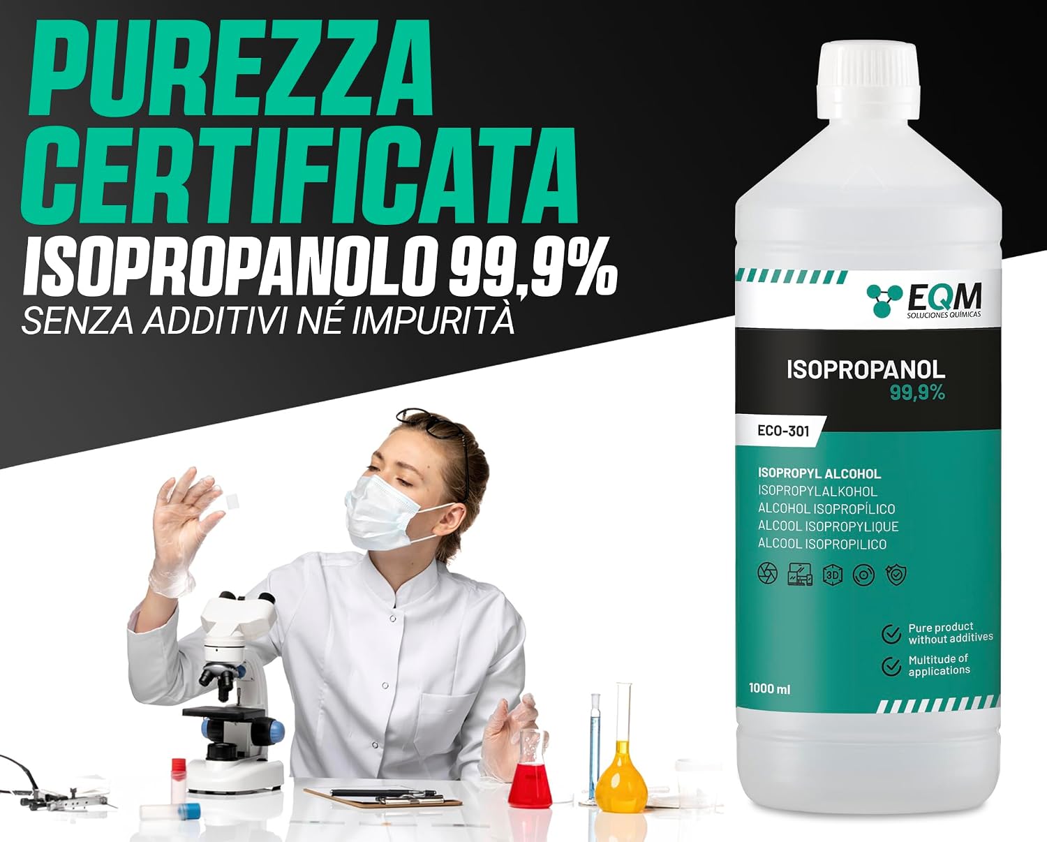 Igienizzazione e pulizia dello schermo di uno smartphone con panno in microfibra e isopropanolo.