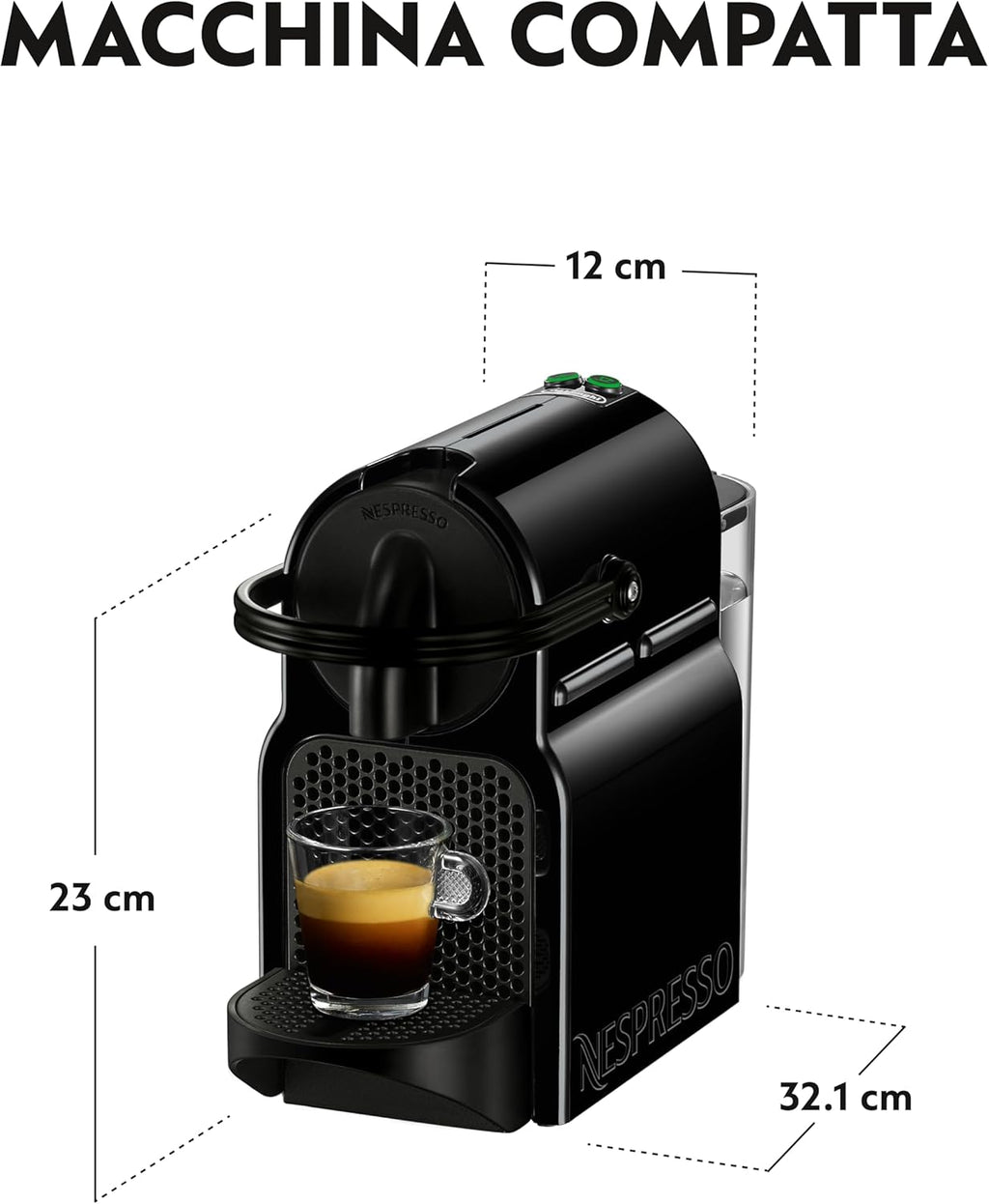 Nespresso Inissia EN80.B Macchina per Caffè Espresso, Black