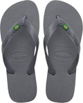 Infradito Havaianas Top Brasil blu con bandiera del Brasile sulla fascetta, vista dall'alto.