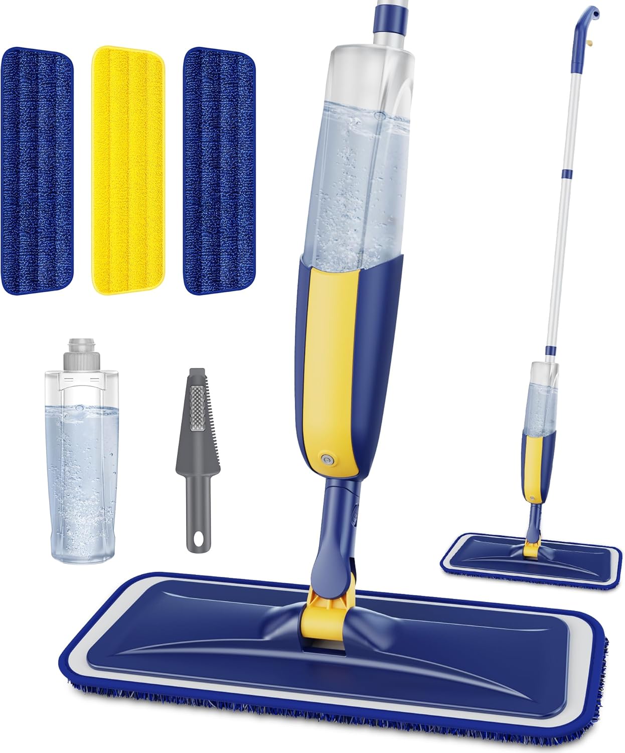 Scopa Lavapavimenti a Spruzzo, MANGOTIME Spray Mop Lavapavimenti Mocio con Spray Microfibra Mocio Pavimenti…