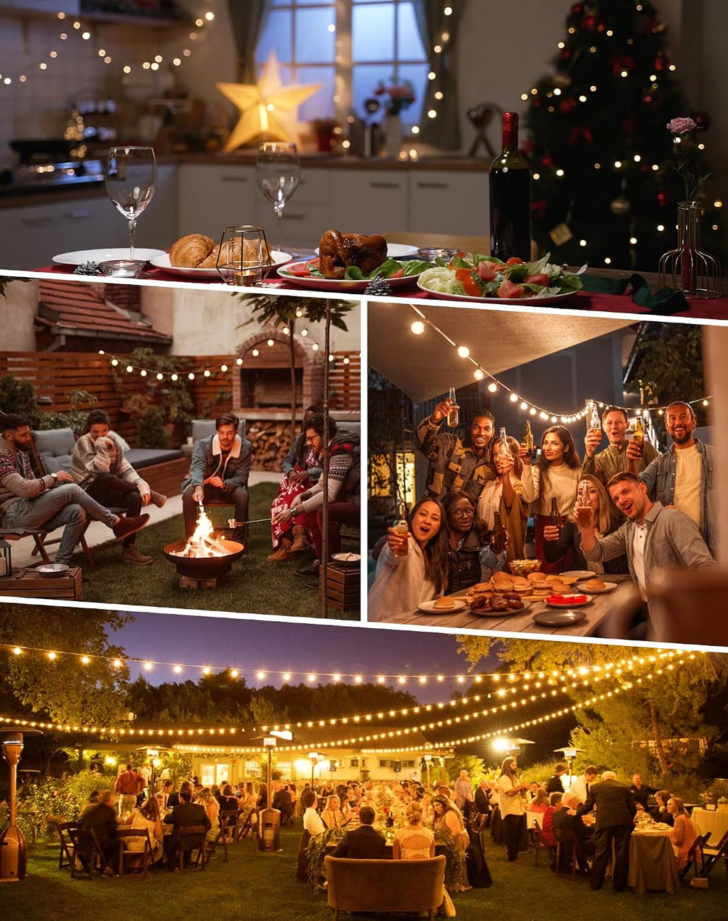 ROVLAK Catena Luminosa Esterno 15M, Luci da Esterno Giardino con 25+3 Lampadine LED G40 in…