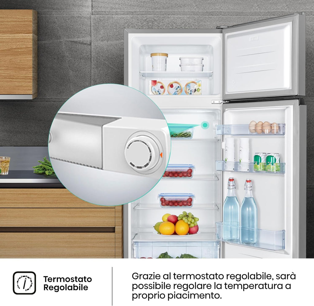 Hisense MTM55205SE Frigorifero Doppia Porta a Libera Installazione Modello 2022, 206 L, Silver,…