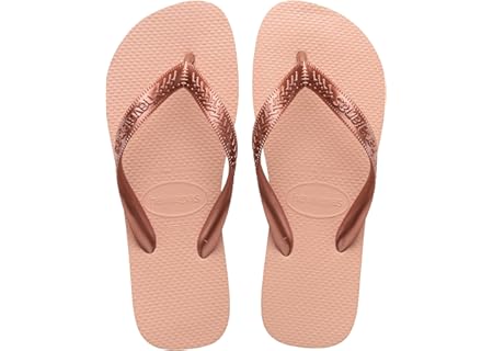 Infradito Havaianas Top Tiras da donna di colore rosa viste dall'alto su sfondo bianco.
