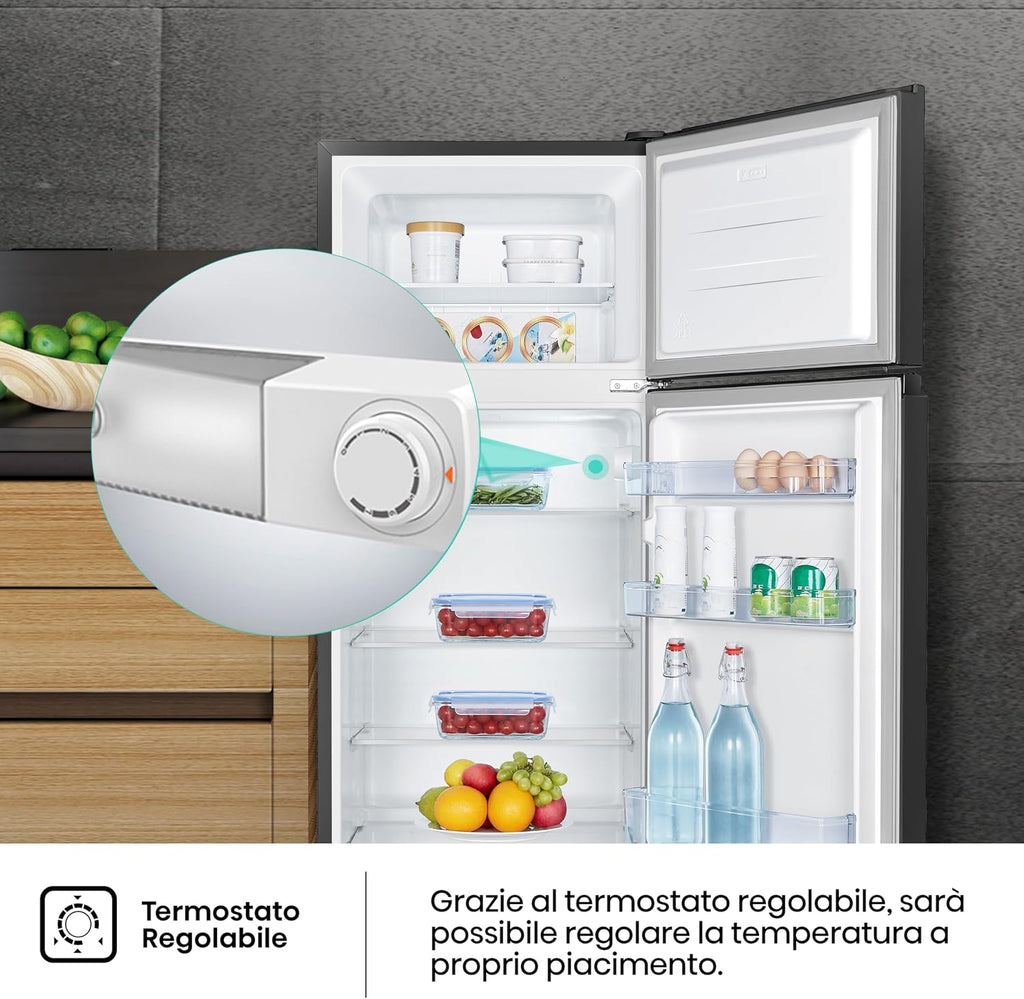 Hisense MTM55205EB Frigorifero Doppia Porta, Libera installazione, Capacità netta 206 L, Nero,…