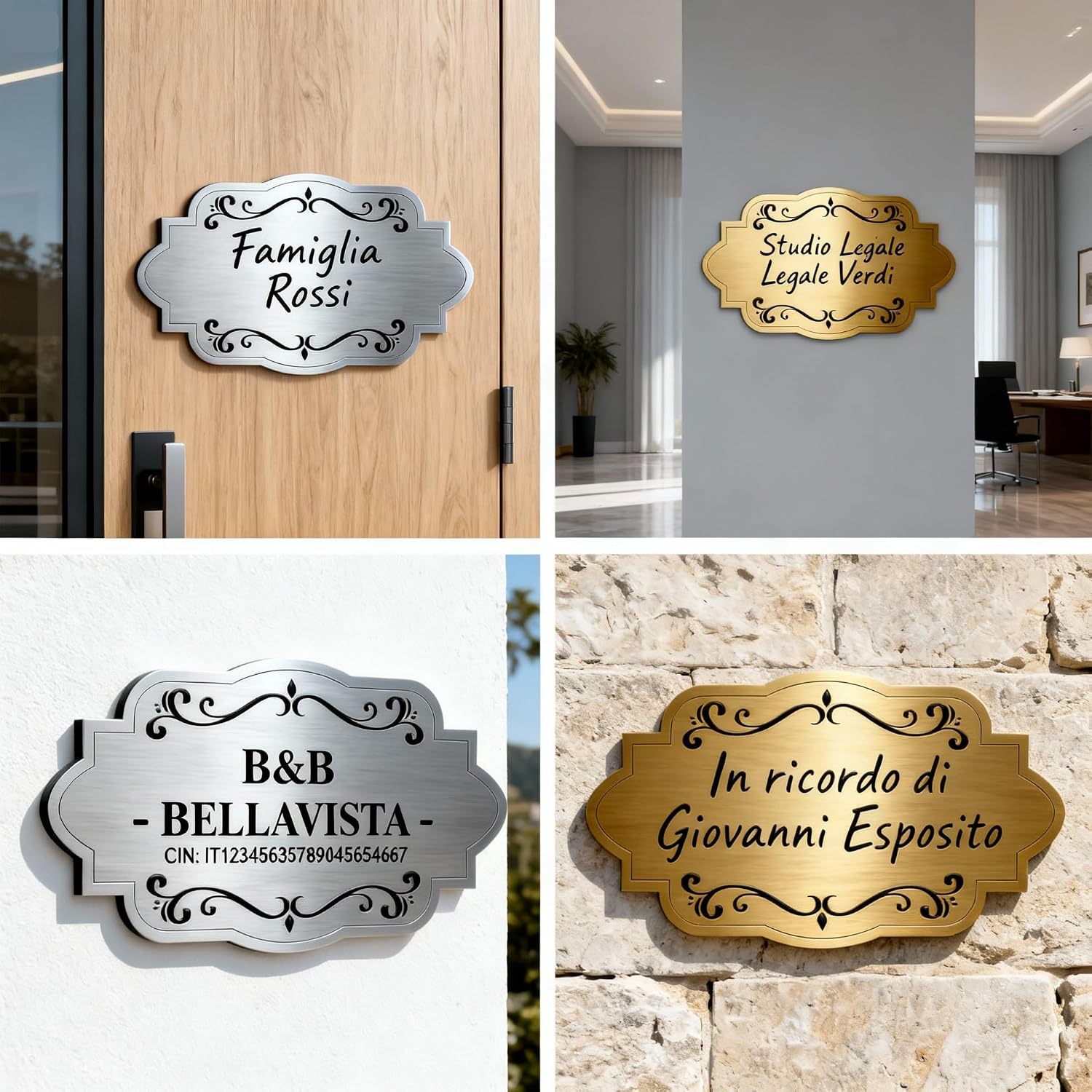 Targa Porta Ingresso Personalizzata Adesiva -Targhetta Personalizzata per Casa Vacanze, Numero Civico Esterno, Casella…