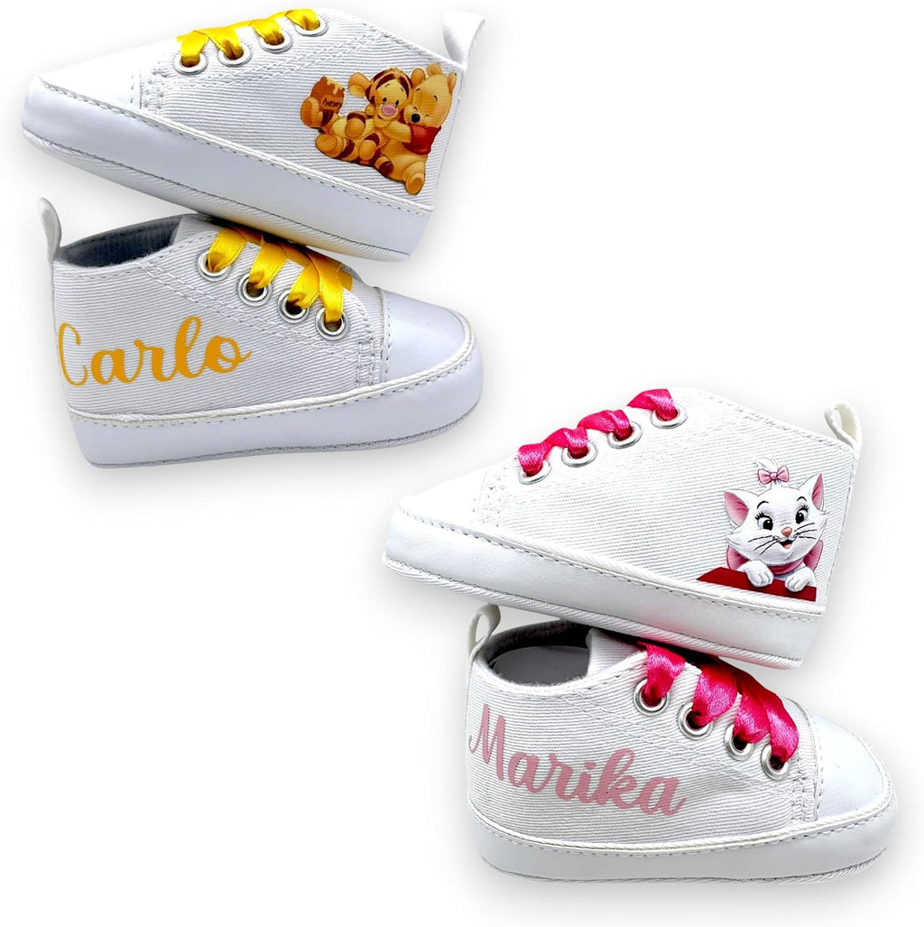 Gamma di colori disponibili per la catenella portaciuccio personalizzata: rosa, azzurro, verde salvia e beige.