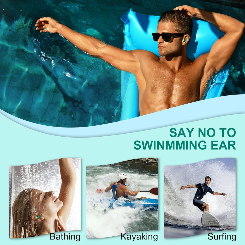 Tappi per Le Orecchie per Nuoto, Tappi per Le orecchie Impermeabili Riutilizzabili in Silicone Aggiornati con Riduzione del Rumore Adatti…