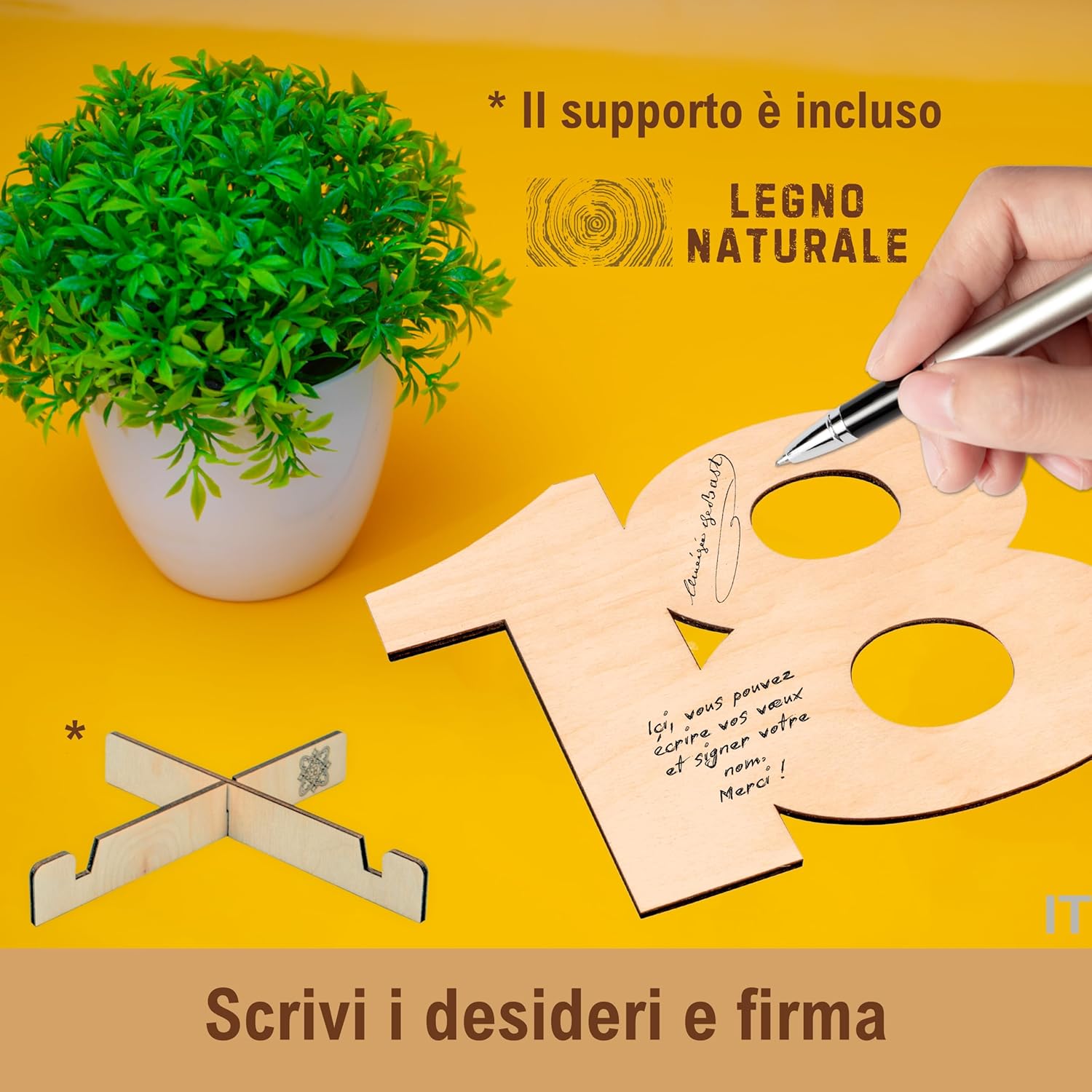 CUBIBOO 18 Decorazioni Numeri in Legno Supporto - Bomboniere 18 Anni Ragazzo - Decorazioni 18 Anni Ragazza