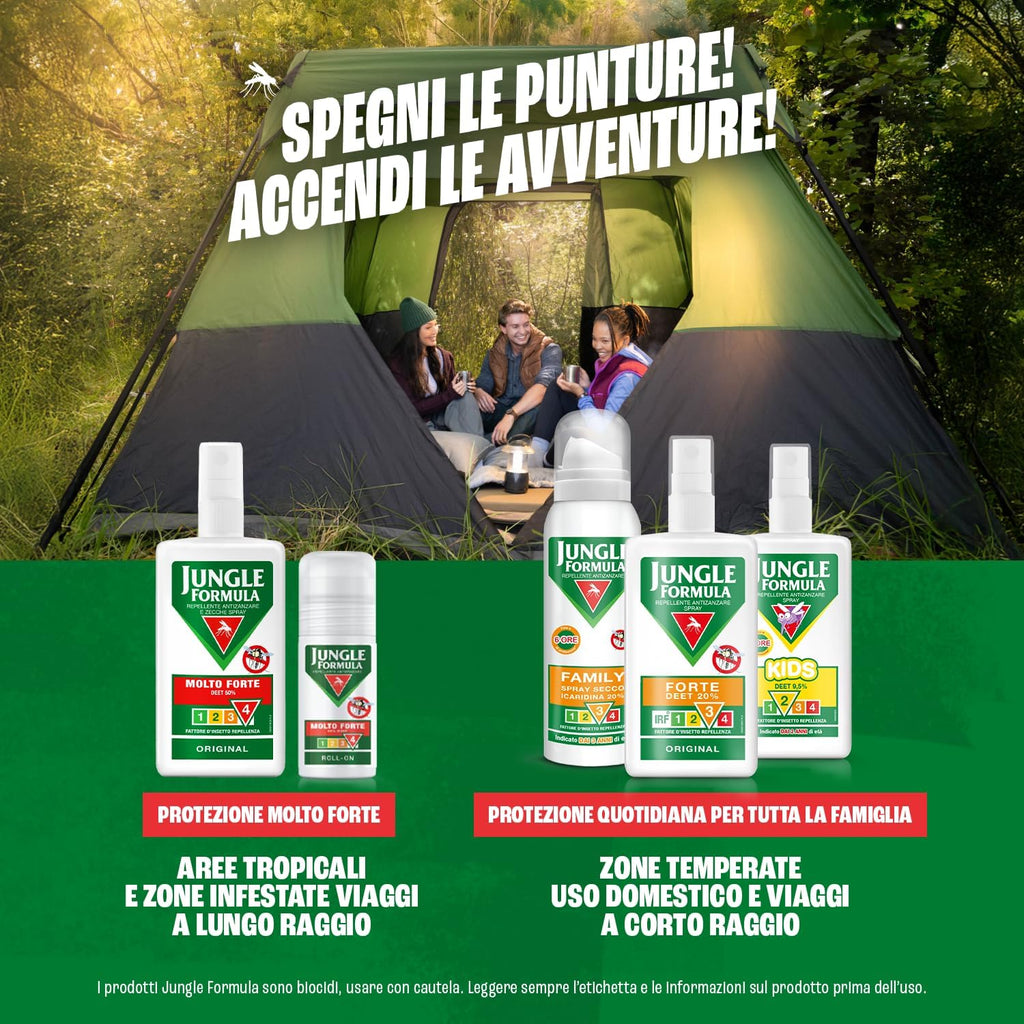 Jungle Formula Molto Forte Spray Repellente antizanzare - Fino a 9 ore di protezione - Zanzare, zecche, insetti aggressivi - Deet 50%…