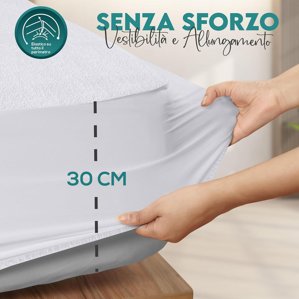 Utopia Bedding Coprimaterasso Matrimoniale Impermeabile 160 x 200 x 30 cm, Certificato OEKO-TEX, Proteggi Materasso,…