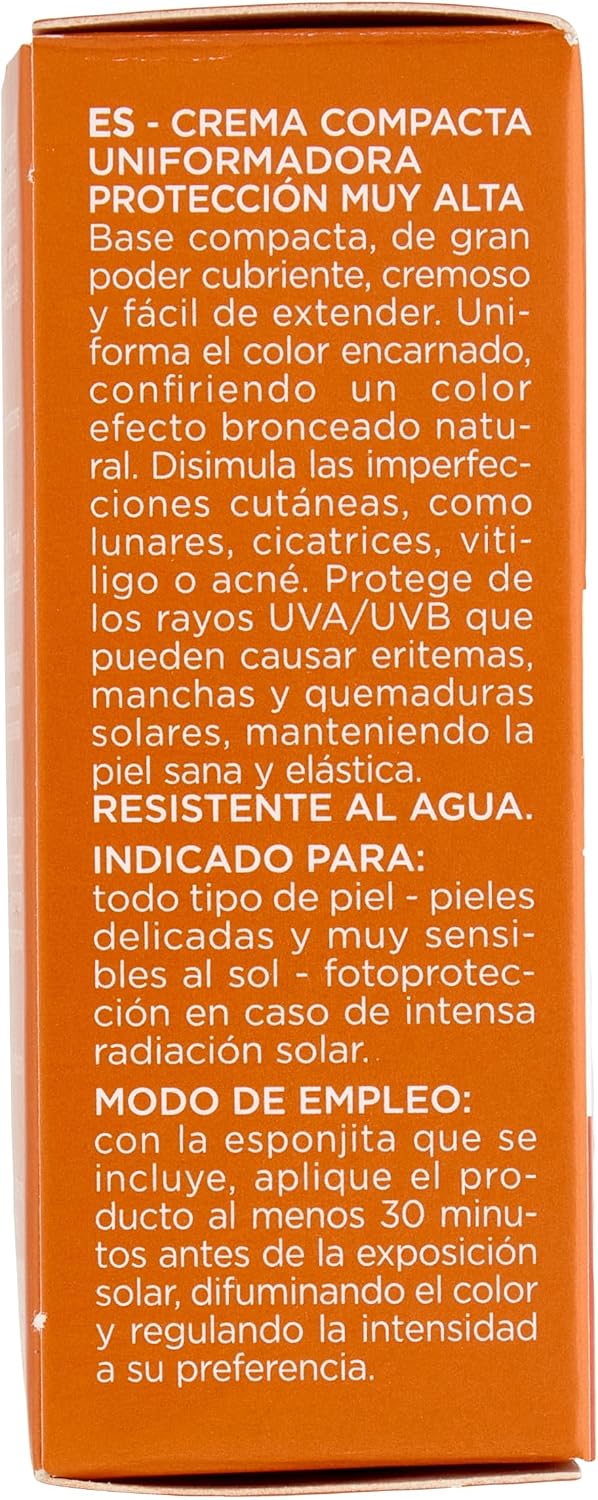 Rilastil Sun System - Base compatta con Spf 50+, corregge le imperfezioni e unifica il tono, resistente all'acqua