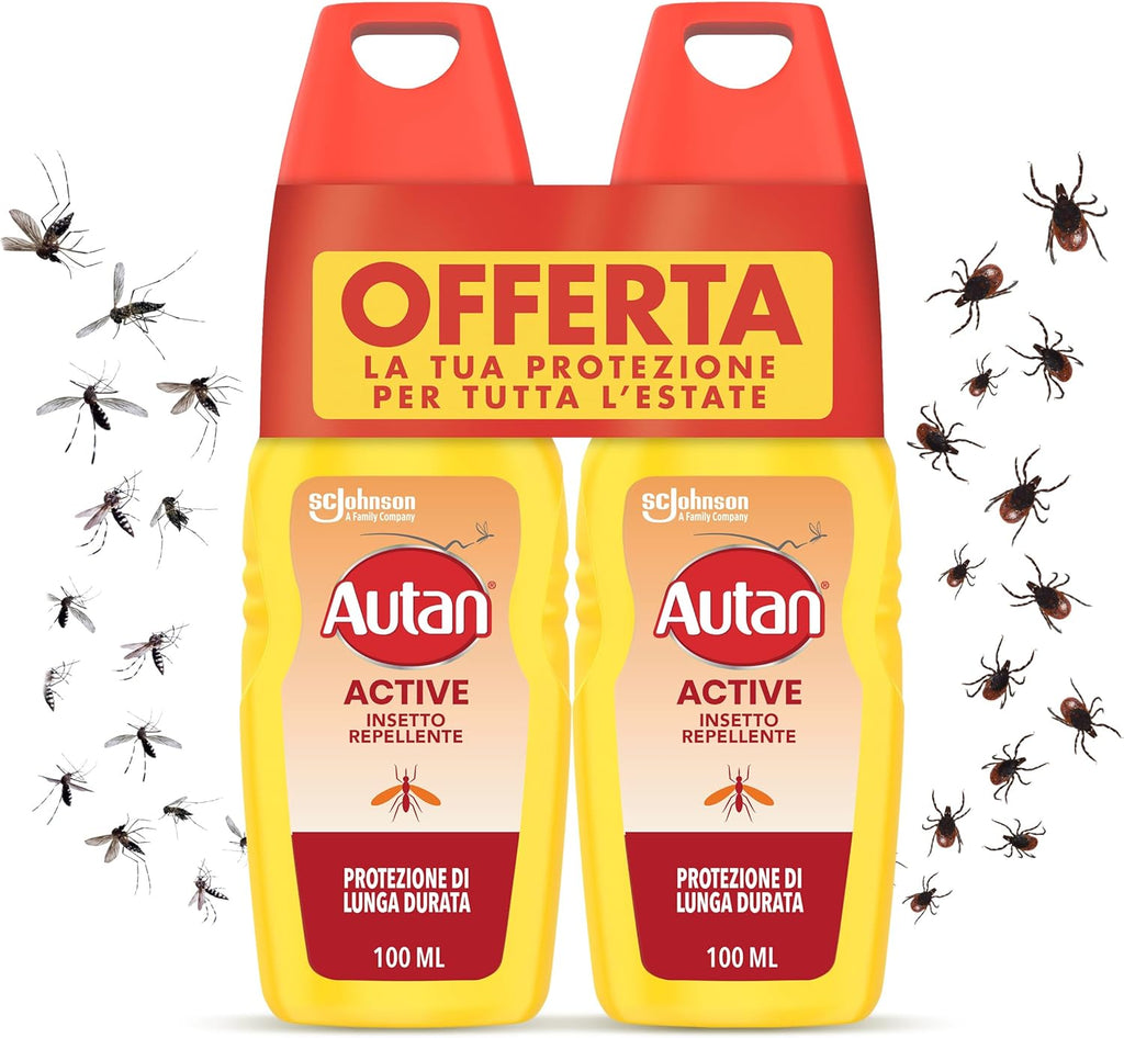 Autan Active Vapo Spray Antizanzare, Repellente Zanzare con Azione Protettiva Duratura, 8 ore di protezione, 2 Confezioni da…