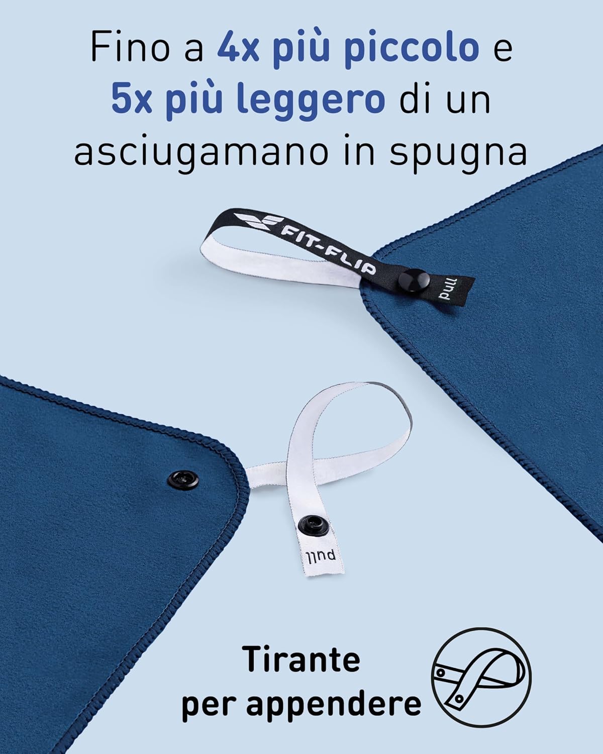 Fit-Flip Asciugamano microfibra - compatto e ultraleggero - asciugamani palestra - il perfetto telo mare grande - ottimale per…