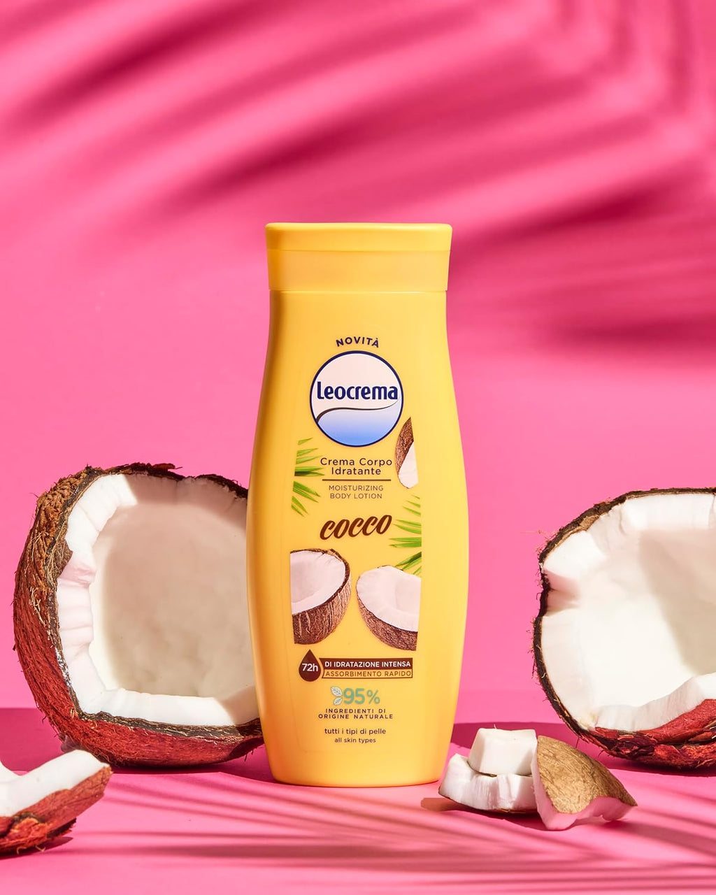 Leocrema, Crema Corpo Idratante al Cocco, Texture Leggera e Fluida per Tutti i Tipi di Pelle, 72H di Idratazione, 95% Ingredienti di…
