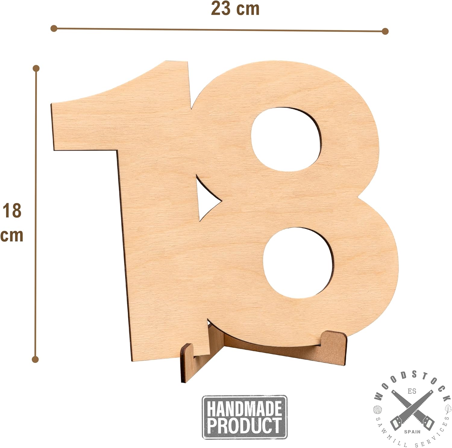 CUBIBOO 18 Decorazioni Numeri in Legno Supporto - Bomboniere 18 Anni Ragazzo - Decorazioni 18 Anni Ragazza